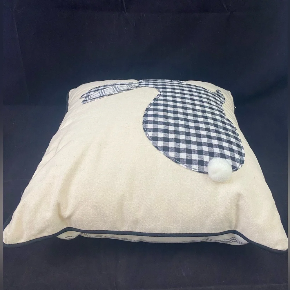 Tabitha Webb Bunny Rabbit Square Throw Pillow Spring Decor Gingham Striped A3